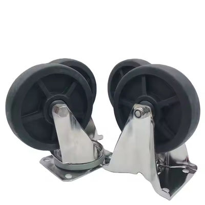 黒のステンレス鋼 スピールカスターホイール 重荷 50mm 幅 耐熱