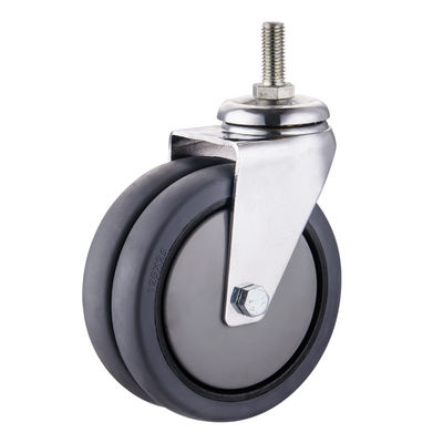 TPRキャスターホイール 75mm 100mm 125mm PU産業用双輪キャスター
