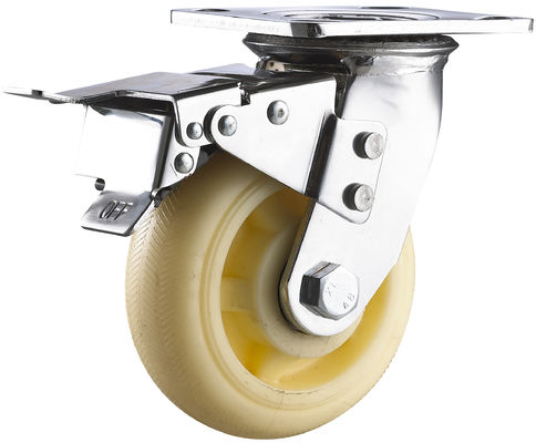 100mm - 200mm 重用キャスター ホイール 耐磨ポリウレタン トレイドキャスター