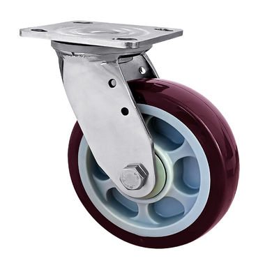 OEM ODM ステンレス・ステール・キャスター 重用品 レッド・ポリウレタン・ホイール・キャスター