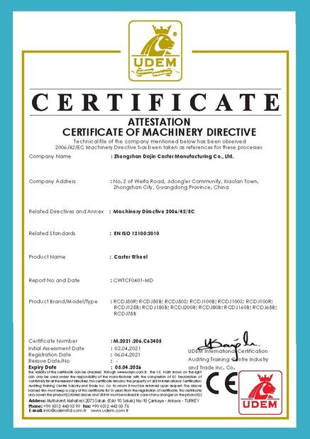 中国 Zhongshan Xiaolan Elephant Casters Products Factory 認証